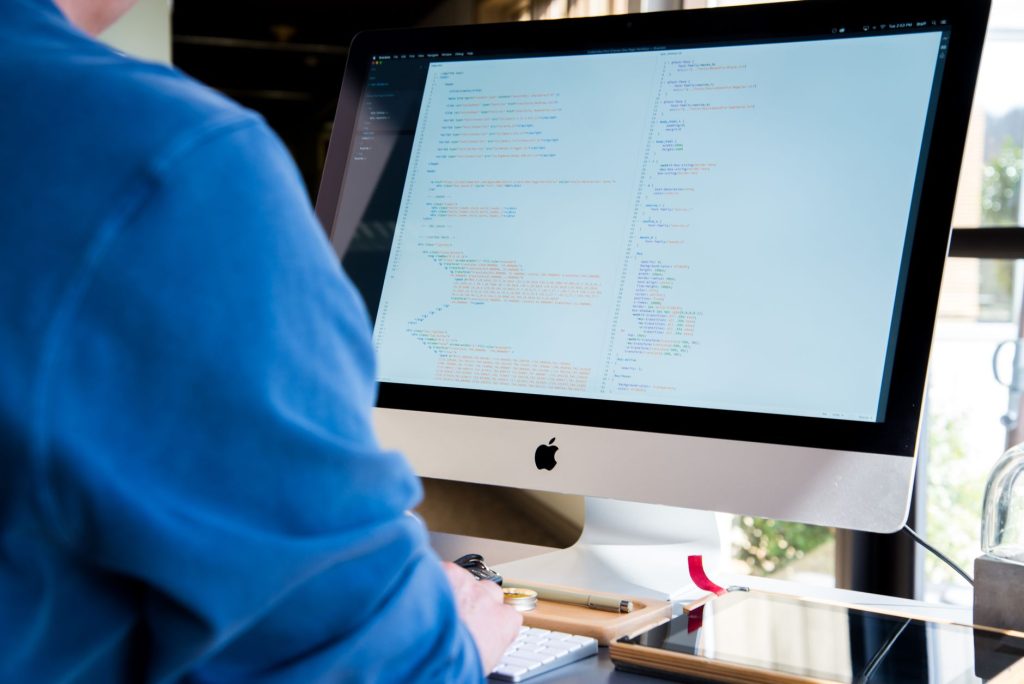 computer screen developer typing