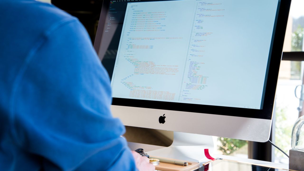 computer screen developer typing